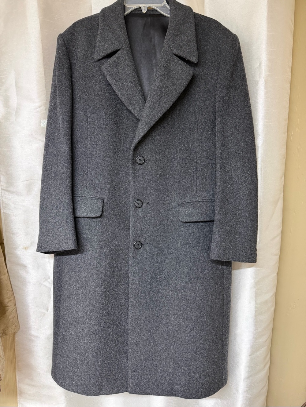 London Fog Men's Dark Gray 100% Wool Pea Coat